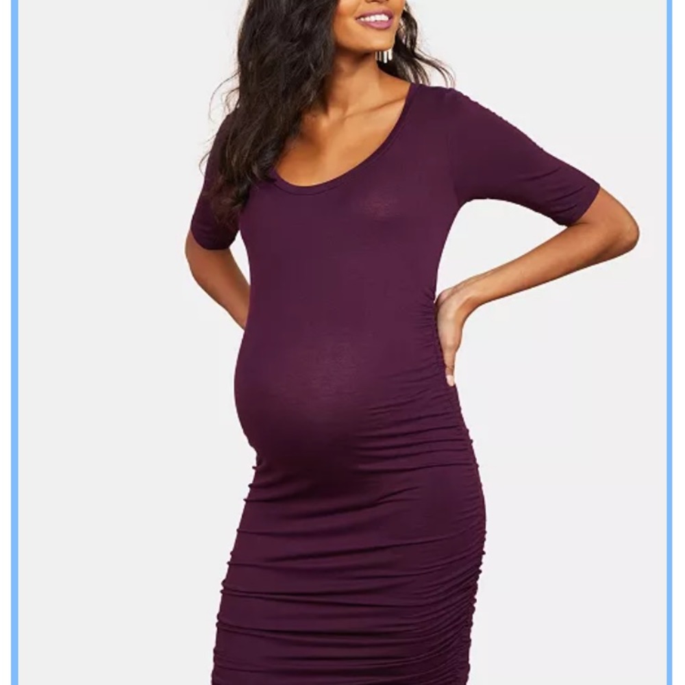 Motherhood Elbow Ruched Dress